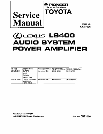 Pioneer GM8056, GM8256 car amplifier