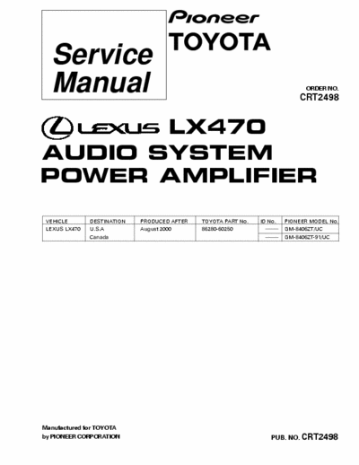 Pioneer GM8406, GM8406ZT car amplifier