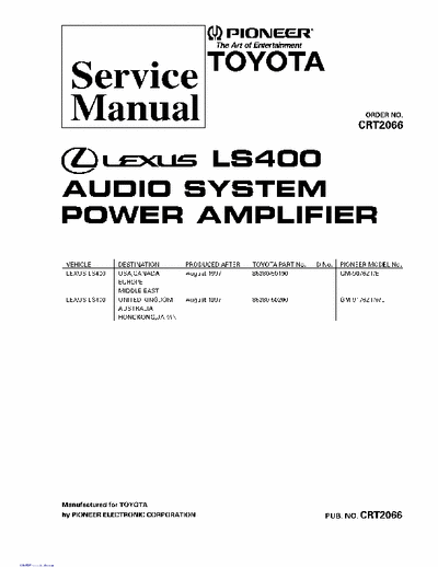 Pioneer GM9076, GM9176 car amplifier