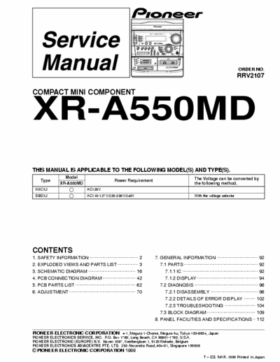 Pioneer XRA550MD audio system
