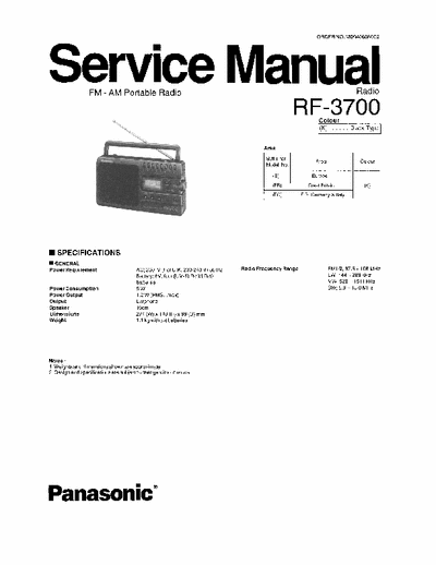 Panasonic RF-3700 service docs