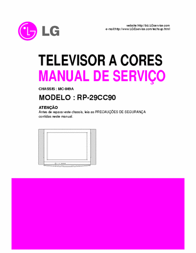 lg rp29cc90 service manual
