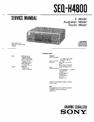 Sony SEQ-H4800 Service Manual Graphic Equalizer MCH-4800/FH-E8X - (7,12Mb) Part 1/3 - pag. 20