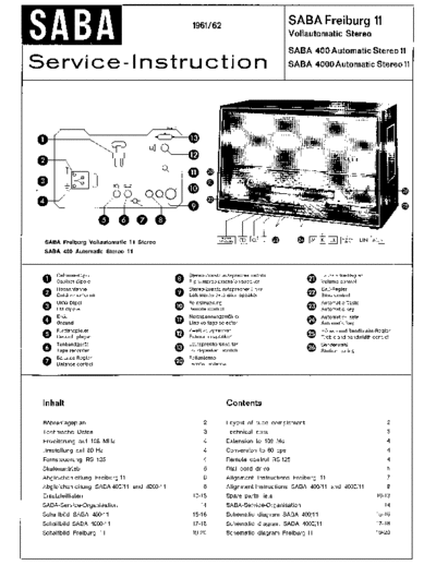 Saba Freiburg 11 Vollautomatic Stereo service manual
