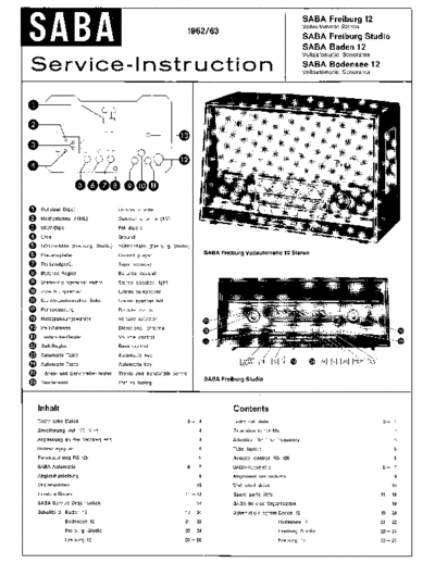 Saba Freiburg 12 Vollautomatic Stereo service manual