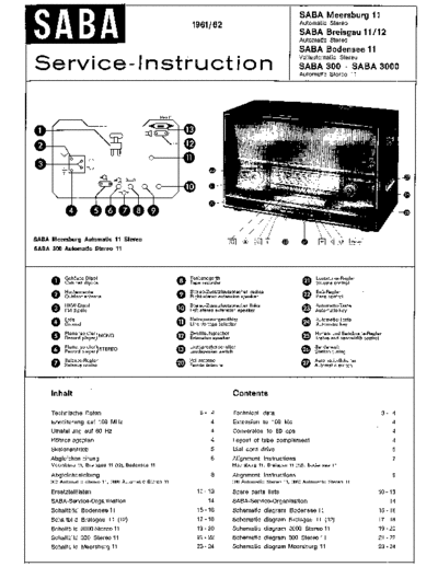 Saba Meersburg 11 service manual