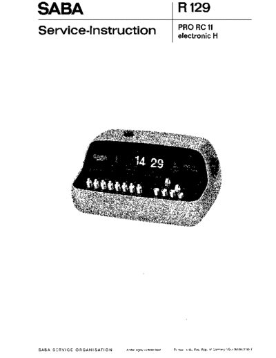 Saba Pro RC 11 electronic H service manual