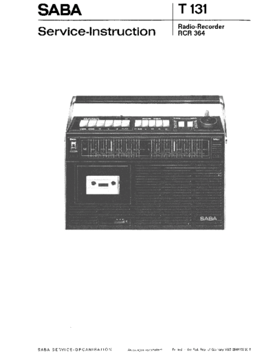 Saba radio-recorder RCR 364 service manual