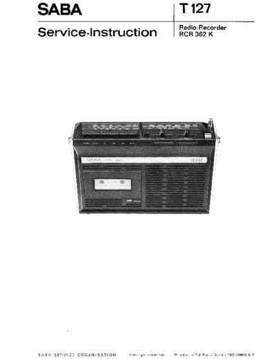 Saba radio-recorder RCR 362 K service manual