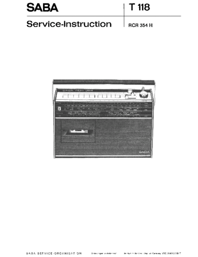 Saba radio-recorder RCR 354 H service manual
