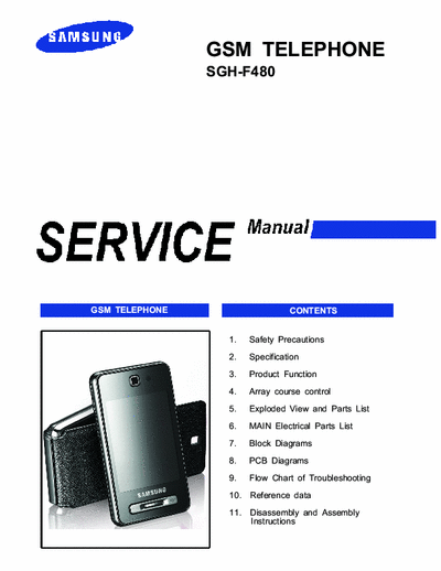 Samsung SGH F480 Service Manual for samsung SGH-F480