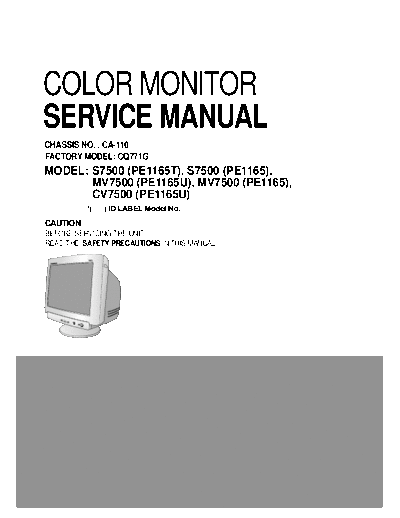 COMPAQ / LG CQ771G, S7500, MV7500, CV7500 Service Manual Monitor CRT - (4.152Kb) Part 1/2 - pag. 34