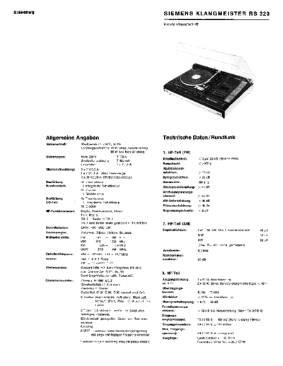 Siemens Klangmeister RS 320 service manual