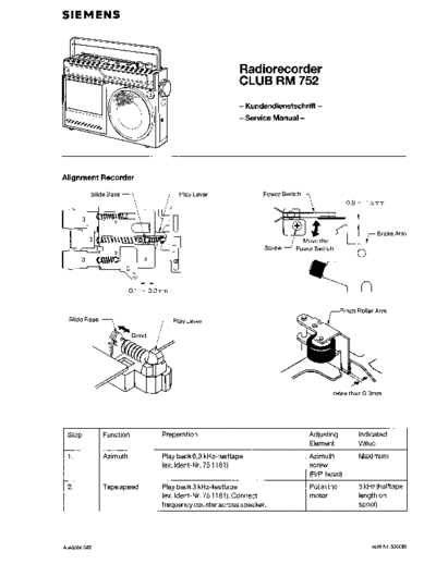 Siemens Radiorecorder Club RM 752 service manual