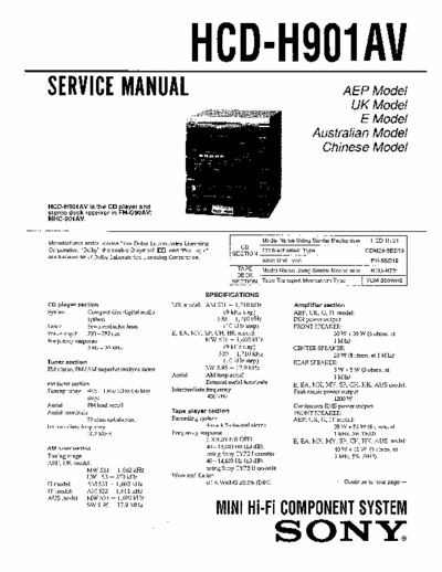 Sony HCD-H901AV Service manual