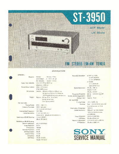 SONY ST-3950 Service Manual