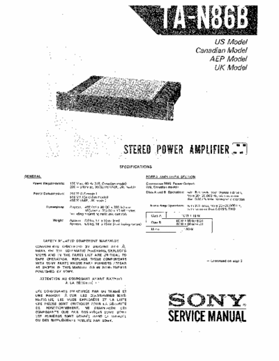 Sony TAN86B power amplifier