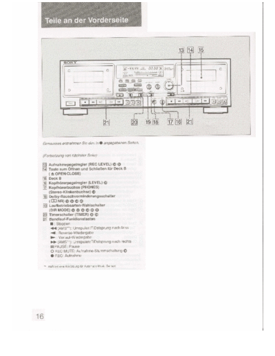 sony TC-WR770 bedienungsanleitung kassettenrekorder user manual de part2v6