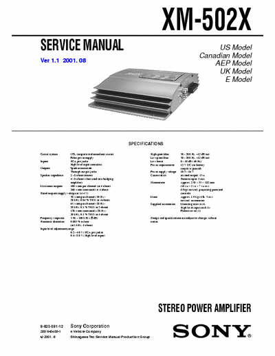 Sony XM502X car amplifier