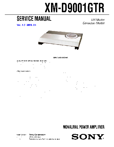 Sony XMD9001GTR car amplifier