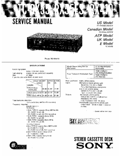 sony TC-RX55/RX410 Service manual