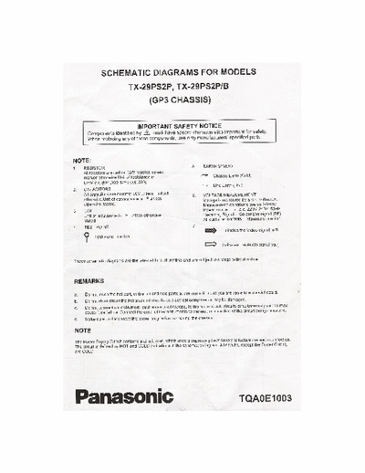 Panasonic TX-29PS2P , TX-29PS2P/B SCHEMATIC DIAGRAMS