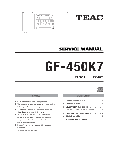 Teac GF450K7 audio micro system