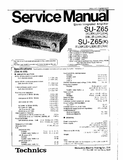 Technics SUZ65 integrated amplifier