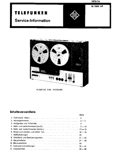 Telefunken M 2000 hifi service manual