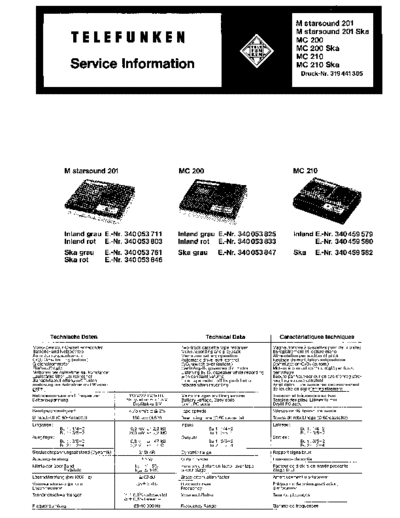 Telefunken starsound 201 MC 200 service manual