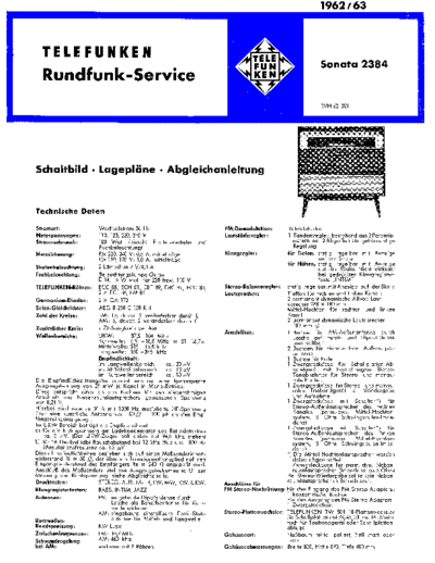 Telefunken Sonata 2384 service manual