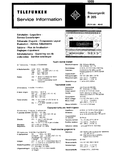 Telefunken Steuergeraet R 205 service manual
