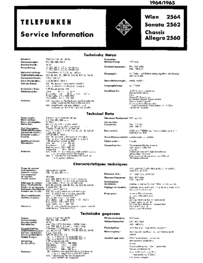 Telefunken Wien 2564 service manual