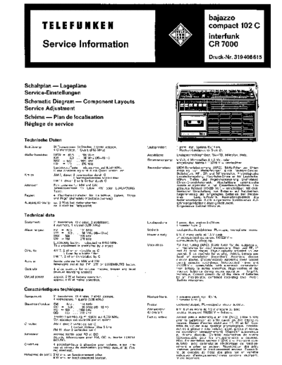 Telefunken bajazzo compact 102 C service manual