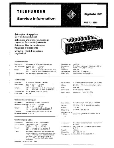 Telefunken digitale 201 service manual