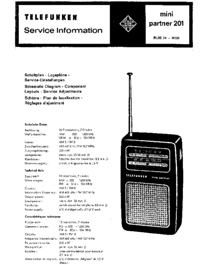 Telefunken mini partner 201 service manual