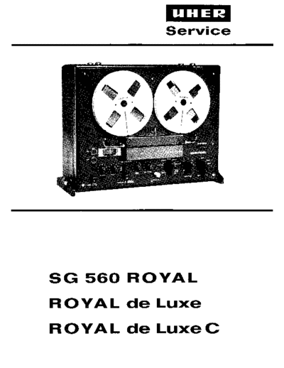 Uher SG 560 Royal service manual