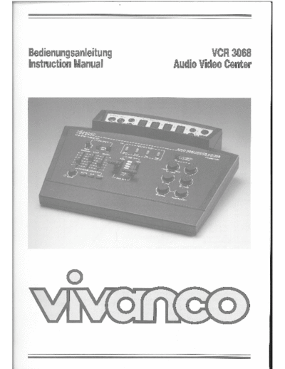 VIVANCO VCR3068 AUDIO VIDEO CENTER VIVANCO VCR3068 ENGLISH MANUAL