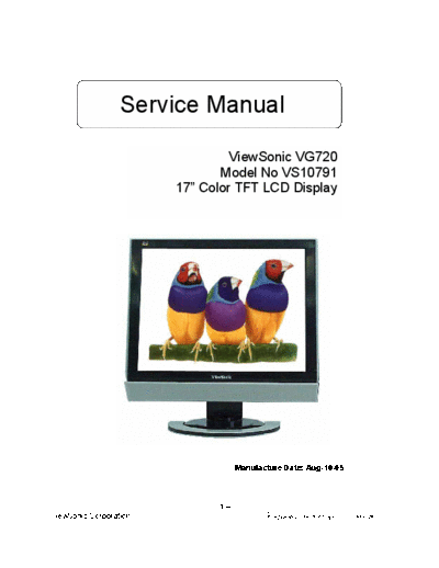 ViewSonic VG720 VS10791 Service Manual