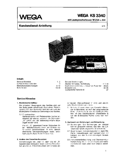 Wega KS 3340 service manual