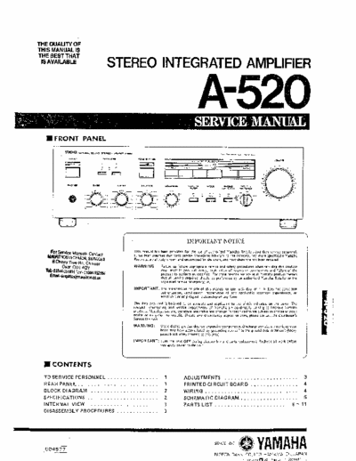 Yamaha A520 Yamaha A520 integrated amp