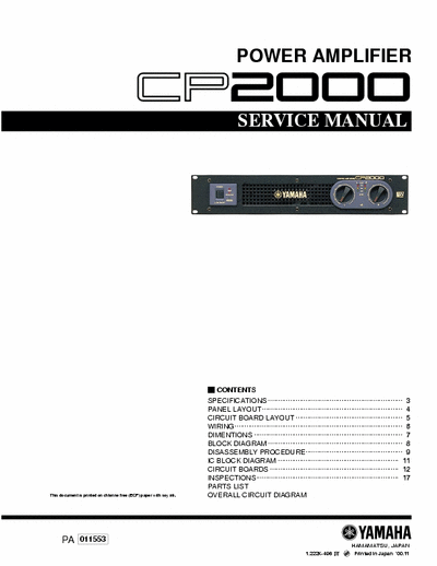 Yamaha cp2000 cp2000 power amp
