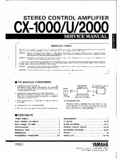 Yamaha CX1000, CX2000 preamplifier