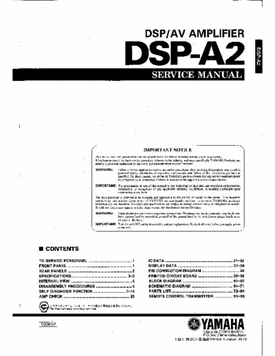 Yamaha DSPA2 integrated amplifier