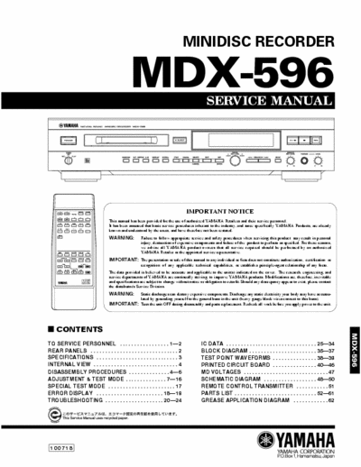 Yamaha MDX596 minidisk