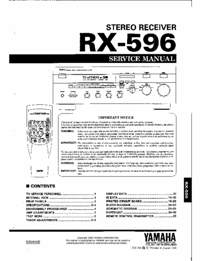 Yamaha RX596 receiver