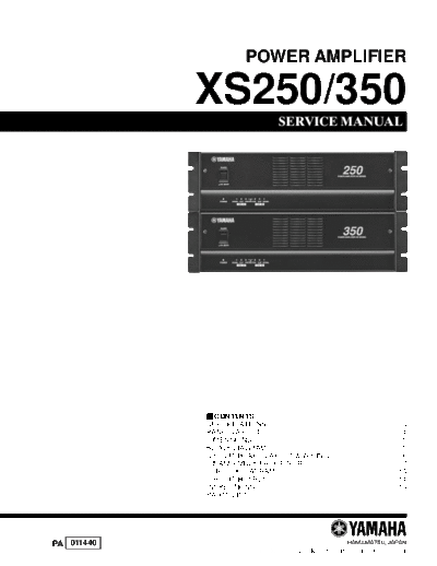 Yamaha XS250, XS350 power amplifier