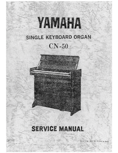 Yamaha CN-50 Service manual for Yamaha Music CN-50 electronic organ.