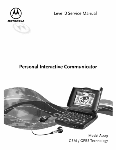Motorola A009 Service Manual Personal Interactive Communicator Gsm / Gprs Technology - (6.446Kb) Part 1/3 - pag. 59