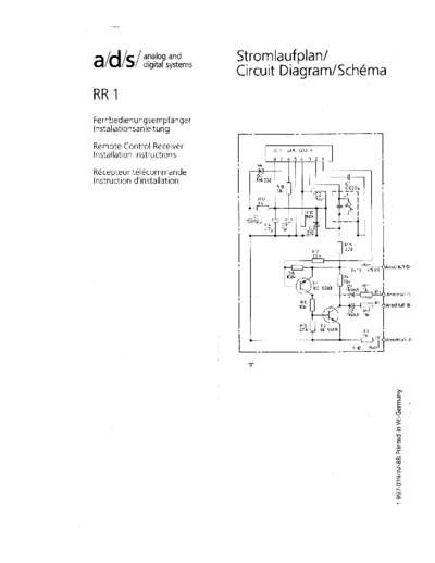 a/d/s RR 1 service manual